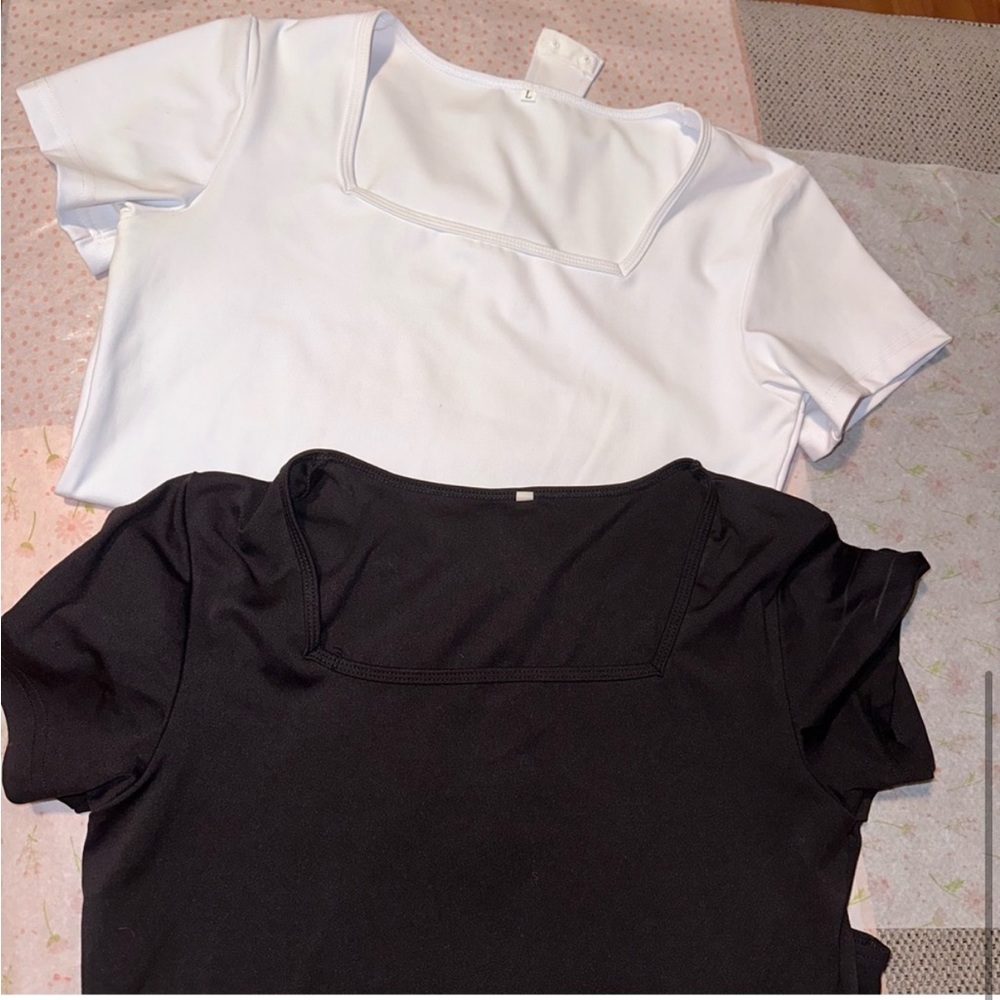 Black and White Striped Women's Bodysuits